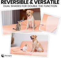 Thin Reversible Waterproof Protective Bed Cover, for Pets - King 96 x 100 inch / Peach - image 2