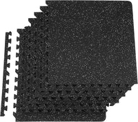 VEVOR 6PCS 0.56 inch Thick Gym Floor Mats, 25" x 25" EVA Foam & Rubber Top Interlocking Workout Floor Mats with 24 sq.ft Coverage, Waterproof Exercise Puzzle Flooring for Gym, Home, Garage, Basement