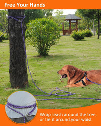 Long Dog Leash for Training 10FT/16FT/20FT/30FT/50FT/100FT - 100FT* 3/8 inch / 1Pack Purple - image 4