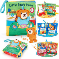 hahaland Baby Soft Cloth Crinkle Books Touch and Feel Sensory Infant - 3D Busy Book