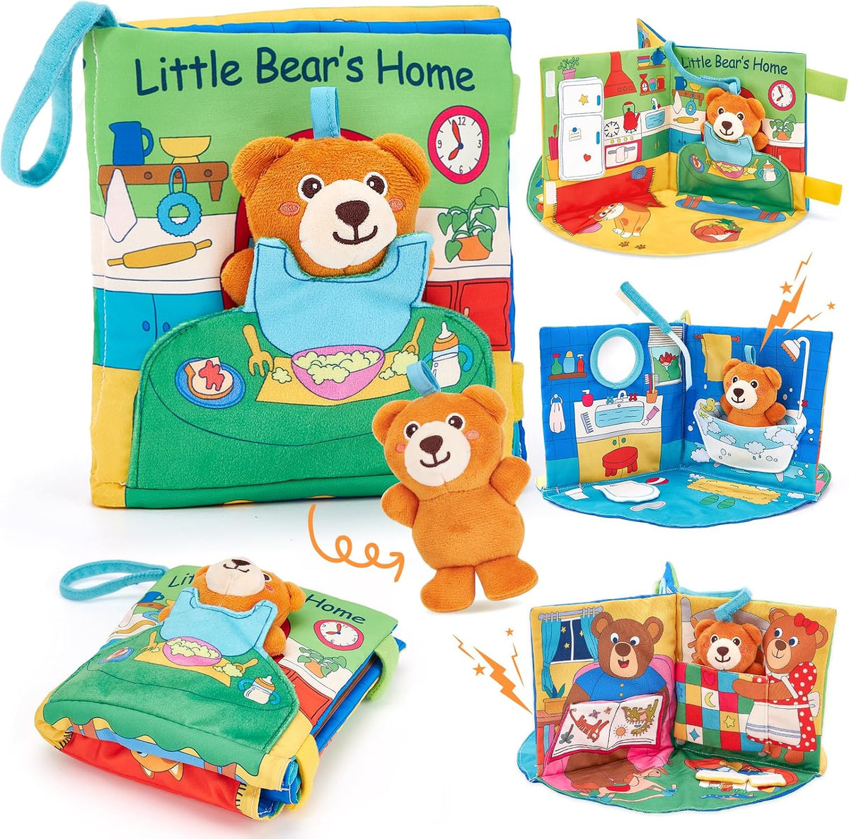 hahaland Baby Soft Cloth Crinkle Books Touch and Feel Sensory Infant - 3D Busy Book