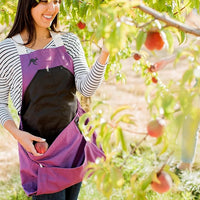 Roo Gardening Apron with Pockets & Harvesting, Picking Pouch - Adjustable, Water-resistant, Washable Canvas Cotton