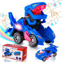 Transforming Dinosaur Car Toy for Kids 3-5 - Blue-1