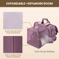 Expandable Large Cat Carrier Backpack, Supports up to – Essentials for Dogs - 16.5"L x 10.2"W x 15.8"H / Plum - image 4