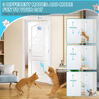 Cat Toy, Upgraded Smart Interactive Cat Toys with Remote Control, USB Rechargeable Door Hanging Retractable Kitten Toy for Self Play, Teaser Electronic Feather Cat String with 3 Plush Mice