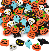 YGAOHF 60 mini Halloween erasers in pumpkin, ghost and bat shapes