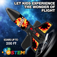 Rocket Launcher for Kids - Self-Launching 200 ft Motorized Outdoor Electric Play Toy, High Flying - Red - image 2