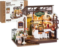 Rolife Coffee Shop DIY miniature house kit with LED lights and tiny cafe details - view 3