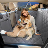 Back Seat Extender for Dogs - L - For Cars / Mid-Size SUV / Double Cab Truck / Grey