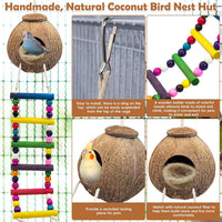 PINVNBY Coconut Bird Nest Hut with Ladder - Color ladder - image 2