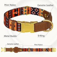 AirTag Dog Collar for Small Medium Large Breed - Adjustable Cute Pattern Dog Collar with Airtag Holder - Soft Leather Tracker GPS Apple Air Tag Pet Collars (X-Large, 20"-25" Neck Fit, Western)