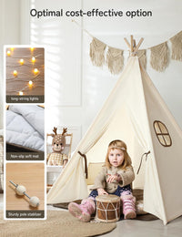 besrey Teepee Tent for Kids - White / 47.2 inches x 47.2 inches x 61 inches - image 3
