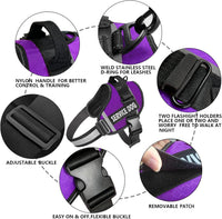 JSXD Dog Harness,No-Pull Service Dog Harness with Handle Adjustable Outdoor Pet Dog Vest 3M - L / Purple - image 2