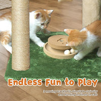 Cat Scratching Post 28 Inches Small Cat Tree Tower with Hammock, Cat Toy Wooden Interactive Condo for Kitten and Adults Cat