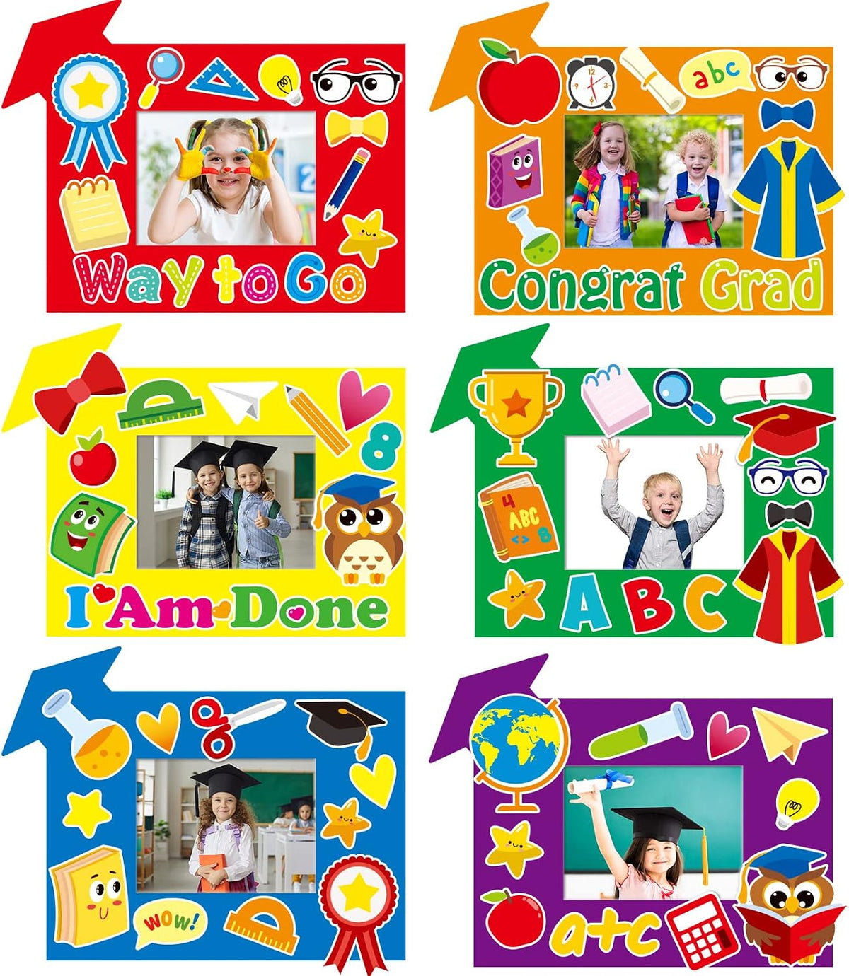 30 Packs Halloween Arts and Crafts for Kids Picture Frame Craft Kits - Congrats