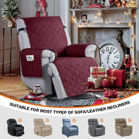 VANSOFY 100% Waterproof Recliner Chair Covers - Burgundy / 22" - image 4
