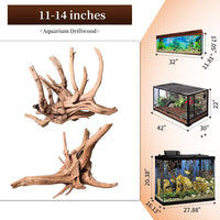 majoywoo Natural Driftwood for Aquarium Decor Fish Tank Decor Reptile - Spiderwood 11 to 14 Inch(Pack of 2) - image 2