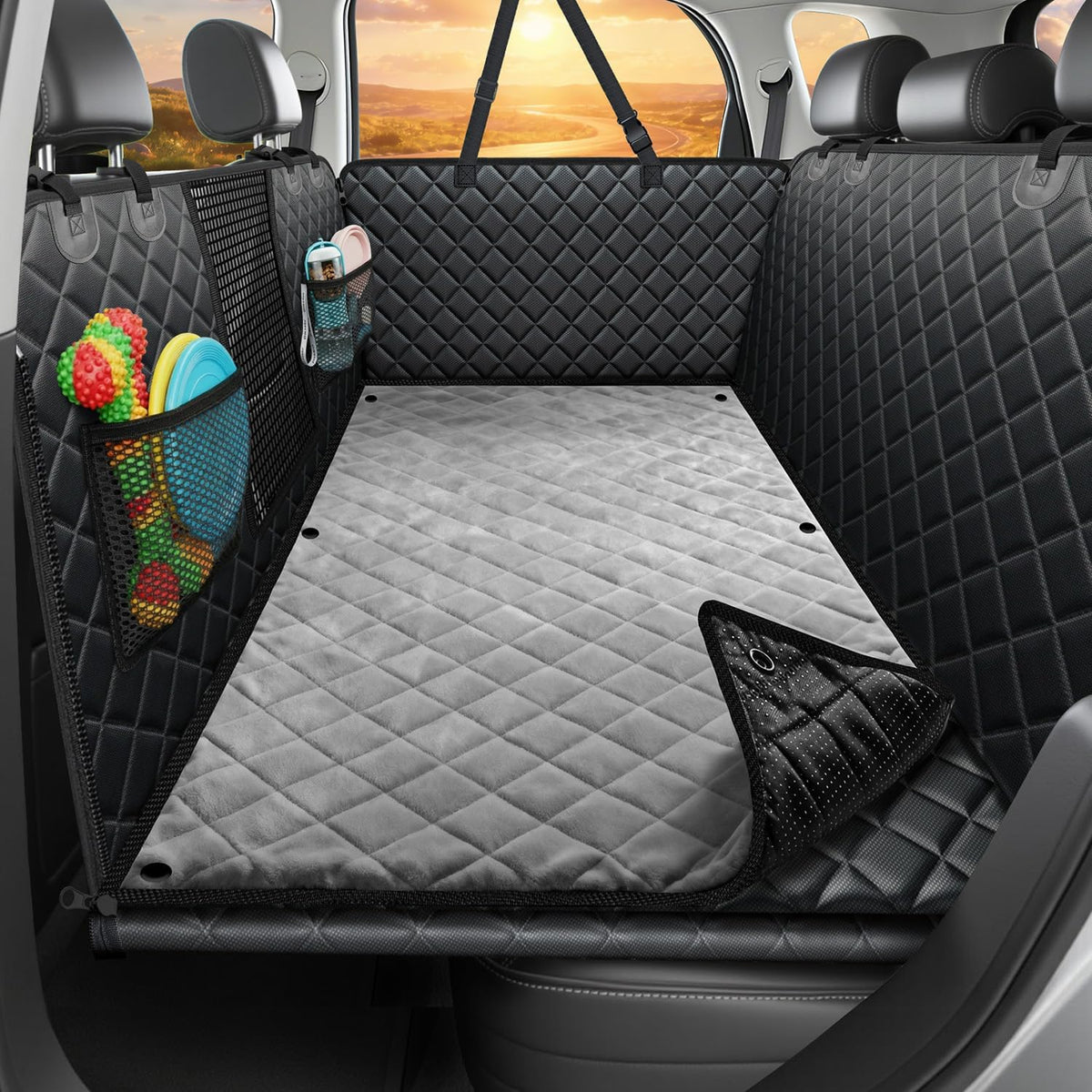 URPOWER Back Seat Extender for Dogs - Black and Grey / M - Cars / Full Size SUVs
