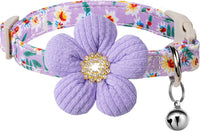 Medium Dog Collar with Flower - Purple / Small: for Small Dog