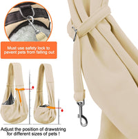 Tomkas Small Dog Sling Carrier, Classic Pocket & Classic Strap - Cream / M - Classic Pocket & Classic Strap - image 4