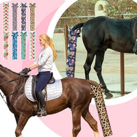 Eccliy 8 Pcs Horse Tail Bag Breathable Guard Stretchy 22" Slip on Horse Tail Wrap 2 Strand Closure Straps Grooming Supplies to Keep from Dirt Breakage Rubbing 8 Designs