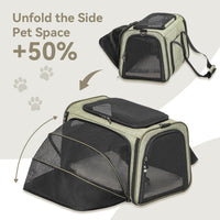 Petsfit Medium Expandable Cat Carrier for Air Travel - 17.0"L x 11.0"W x 11.0"H / Green - image 3