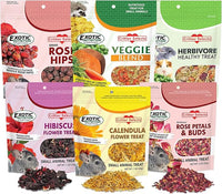 Exotic Nutrition Herbivore Treats 6 Pack - Healthy Assortment Small Animal Pet Treat - Squirrels, Guinea Pigs, Rabbits, Chinchillas, Prairie Dogs, Degus, Hamsters, Gerbils, Herbivores