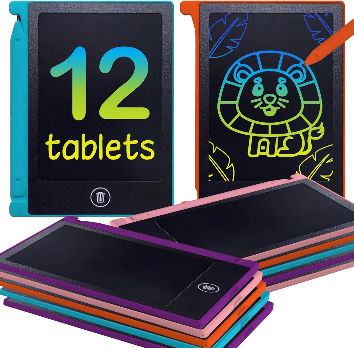 Playtapus Party Favor Mini LCD Writing Tablet for Kids - 12 Pack