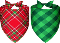 Pink Dog Bandanas Girl Large 2PCS, Summer Spring Plaid Scarf – Essentials for Dogs - Xmas-25Ag-cartoon / X-Large - image 2