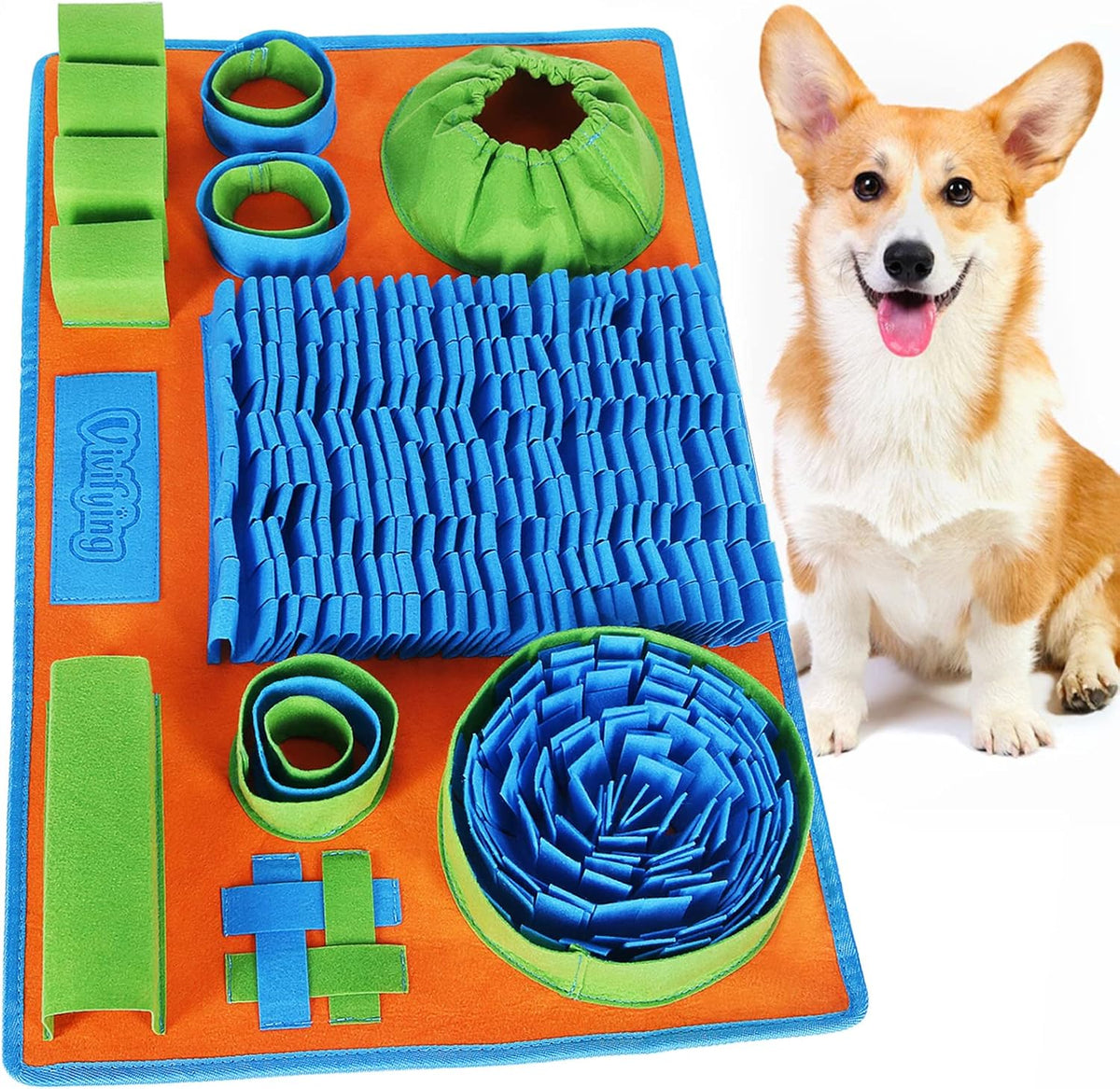 Vivifying Snuffle Mat for Dogs - Blue Green Orange