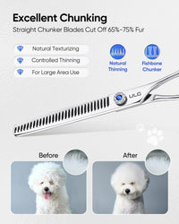 ULG Curved Dog Grooming Shears, 440C Stainless Steel - 7.0 Inch (Chunker) - image 4