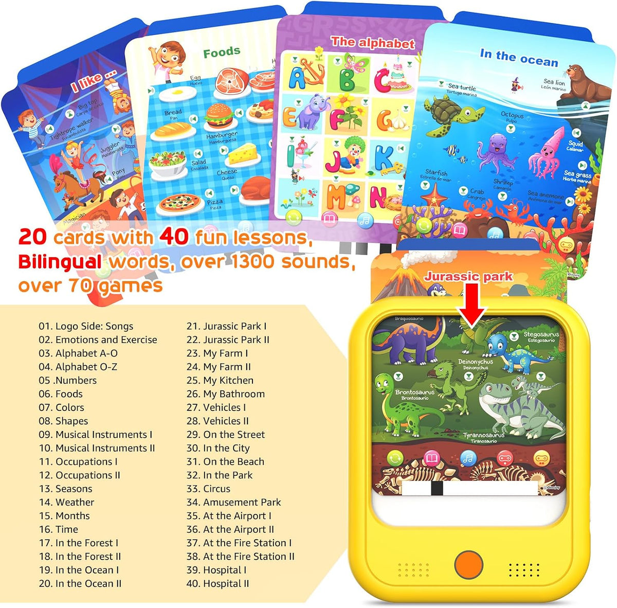 Qiaojoy Kids Learning Tablet Educational Learning Pad for Toddlers 2-5 – Fun for Kids & Family - Yellow - image 2