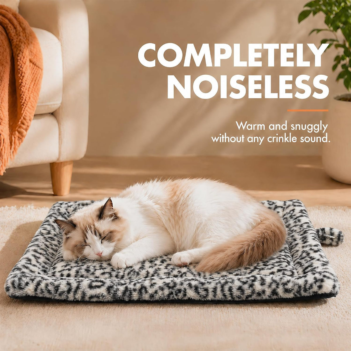 Self Warming Cat Pad for Cats and Dogs - 22 x 18 inch / Black/White - image 2