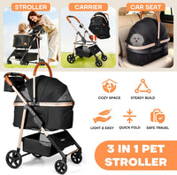 Dog Cat Stroller for Small/Medium Pets - Black - image 3
