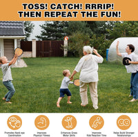 Aywewii toss and catch game with sticky hook and loop paddles and soft balls - view 15