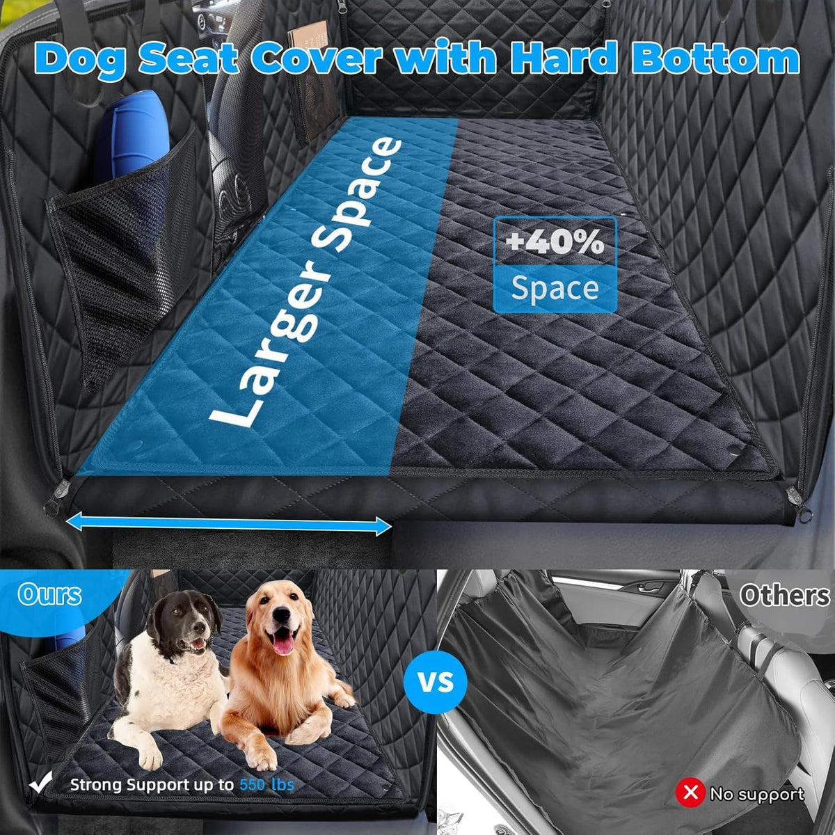 URPOWER Back Seat Extender for Dogs - All Black / M - Cars / Full Size SUVs - image 2