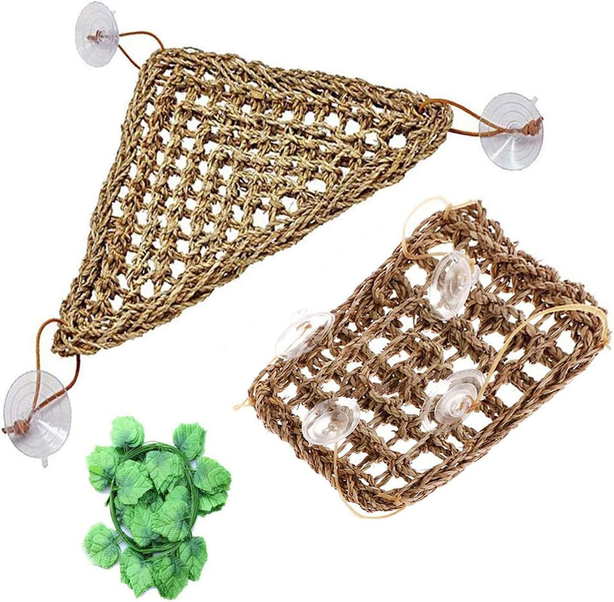 2 Pack Bearded Dragon Hammock, Reptile Climbing Decor - 12x8In