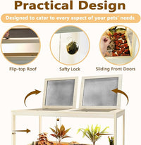 Prolee Reptile Terrarium Tank Up to 78 Gallon, Lizard Tank Bearded Dragon Tank with Metal Mesh Roof Door, Snake Tank with Lock Design (Oak, 78 Gallon Volume, 48 Inch Length)