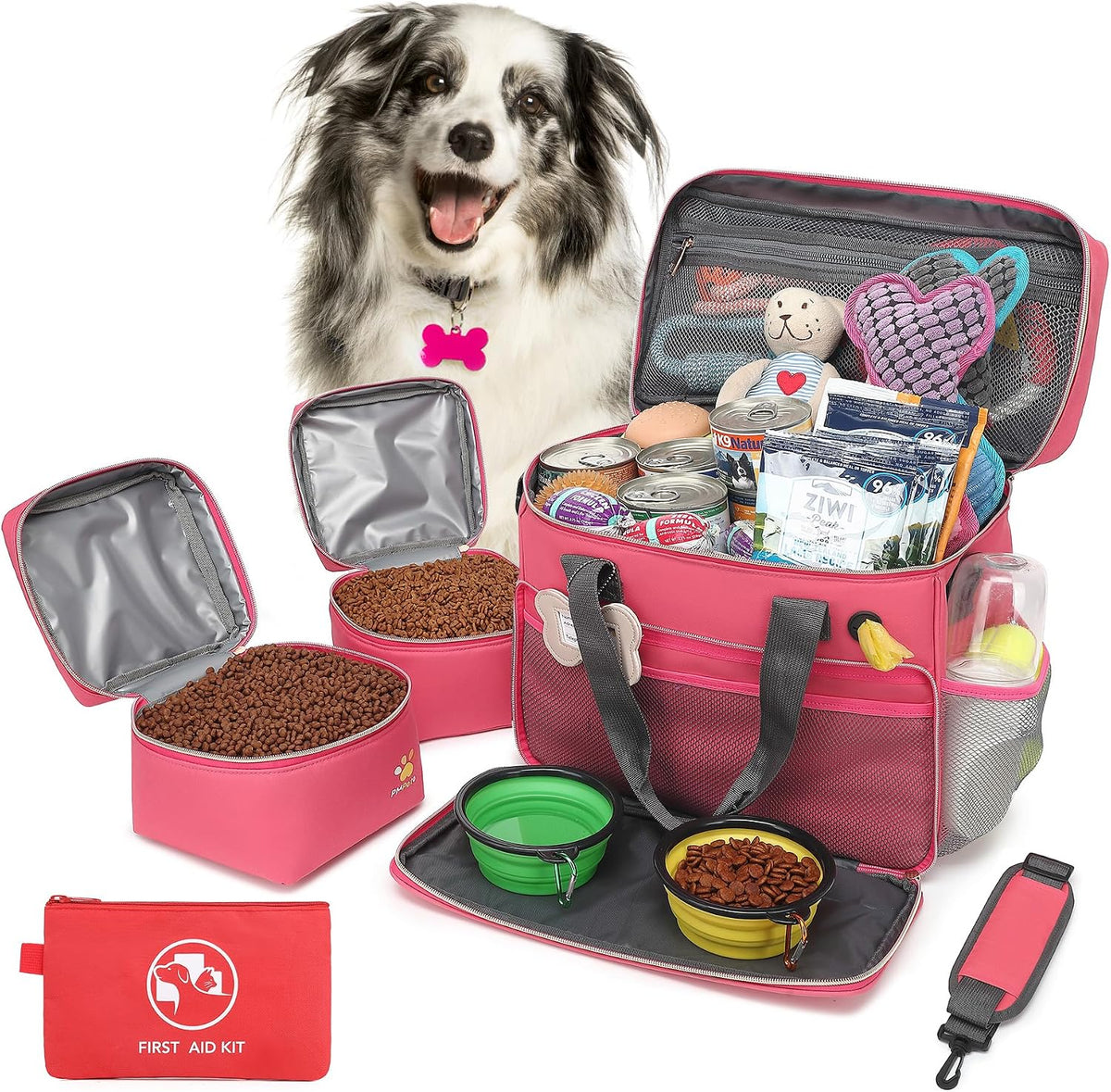 Dog Travel Bag – Essentials for Dogs - Watermelon Red
