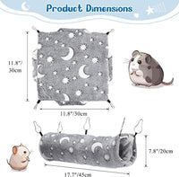 Noctilucent Luminous Guinea Pig Rat Hammock Bunkbed Hanging Tunnel - Grey - image 3
