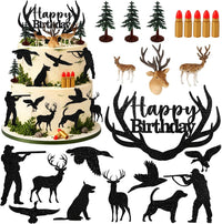 Hooqict 43 piece Halloween cake topper set with sign, tombstone, skulls, trees and spiders - view 2