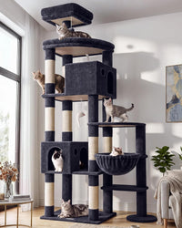 Globlazer Giant Cat Tree for Indoor Large Cats, F83 - 83inch / Dark Grey