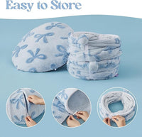 Lesure Cat Tunnel Bed for Indoor Cats - Cute Cat Donut Tunnel Toys with Washable Circle Cushion, Round Pet Peekaboo Cave Toy for Kitten/Puppy/Rabbit, Standard Ice Blue