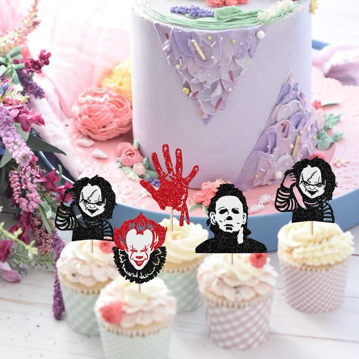 Rsstarxi 24 Pack Ghost Baby Boo Cupcake Toppers Glitter Spooky Little - Design 30 - image 4