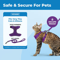 Voyager Escape-Proof Step-in Harness & Leash, Orange - Purple (327) / XXXS (Chest: 10.5 - 13") - image 2
