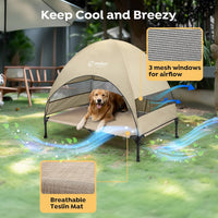 Veehoo Outdoor Dog Bed with Canopy - Beige Coffee / 49.0"L x 33.0"W x 42.5"Th - image 3