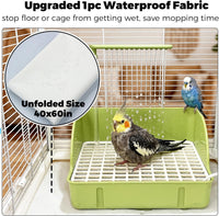 Automatic Parakeet Bird Bath with Pump - Green with Control Valve - image 4