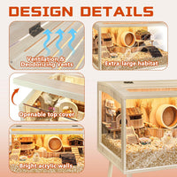 PROLEE Small Animal Cage, Hamster Cage Wooden Roof - 32.0"L x 16.0"W x 40.0"H / Wooden Roof - image 4