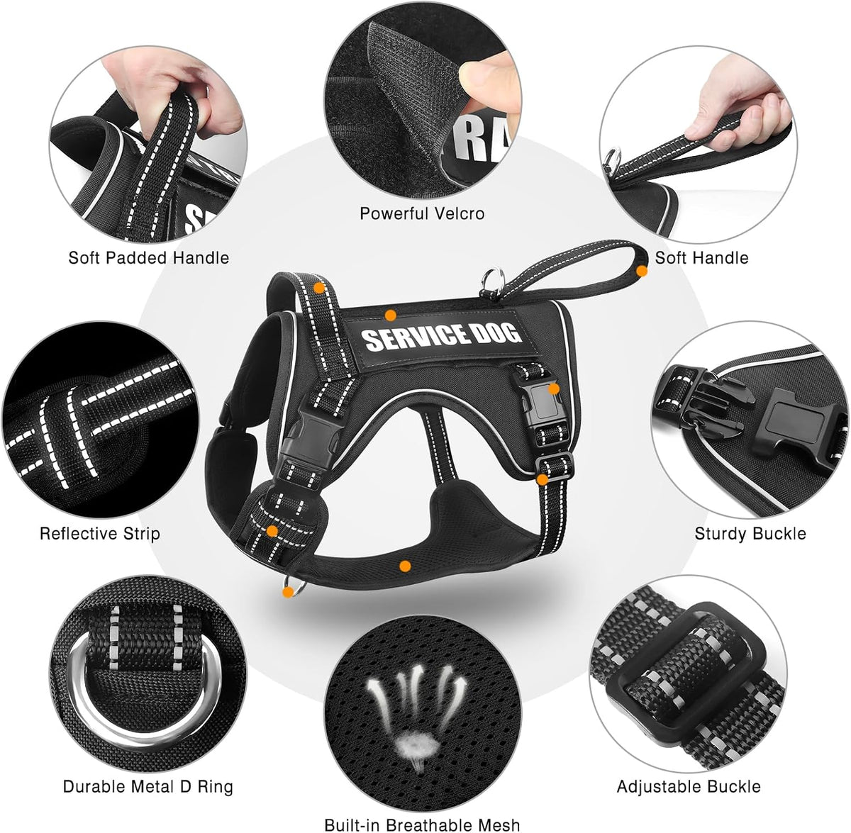 WINSEE Tactical Dog Harness - Medium / Black - image 4