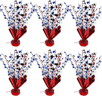 FUBININA Birthday Party Centerpieces Table Decorations Metallic Foil - Red White and Blue